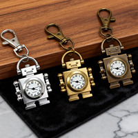 Montre de poche fantaisie vintage à quartz en alliage, boîtier triangulaire, pour femme, avec pendentif collier chaîne de pull, cadeau, Robot BingoBeads