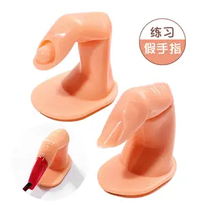 Practice Finger Manicure Practice Hand Acrylic Nail Tips Fake Nails with Design Nail Swatches Plastic Display Tool