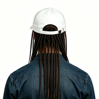 Casquette de baseball pour homme avec perruque intégrée, longues dreadlocks fines, semi-faites à la main, 2 couleurs, 1 pièce