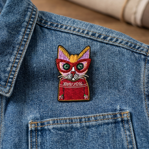 DISEÑO DE GATO INSIGNIA BORDADA EN SEDA - Product Image 3