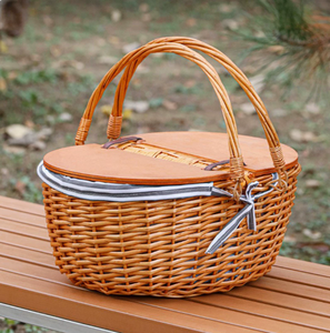 BR, venta al por mayor, <span class=keywords><strong>cestas</strong></span> de <span class=keywords><strong>mimbre</strong></span> de almacenamiento de Picnic de <span class=keywords><strong>Playa</strong></span> Grande de lujo, enfriador aislado, tapa de madera, cesta de ratán, caja hecha de madera de grado alimenticio - Product Image 5