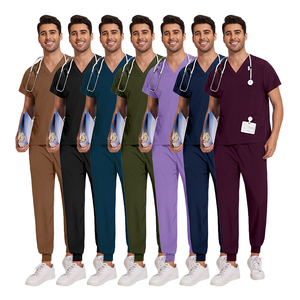 Conjuntos de <span class=keywords><strong>Uniformes</strong></span> <span class=keywords><strong>Quirúrgicos</strong></span> Unisex Más Vendidos, Logotipo Personalizado, Material Elástico de Spandex, <span class=keywords><strong>Uniformes</strong></span> de Enfermería <span class=keywords><strong>para</strong></span> Hospitales, Médicos y Uso Clínico - Product Image 3