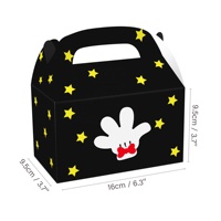 Huancai 12 boîtes à friandises en papier rouge, jaune et noir avec motif Mickey, pour gâteaux, cadeaux, friandises, pour les fournitures de fête d'anniversaire des enfants