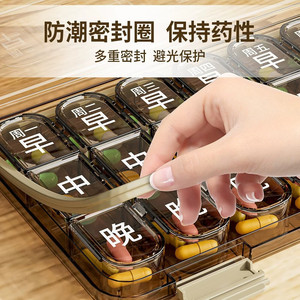 Portable Medicine <b>Box</b> For Seniors With Triple Seal Silicone Ring Daily Pill Organizer 7 Days 3 Times A Day <b>Storage</b> Case - Product Image 4