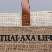 Sacs fourre-tout en jute avec poignées en cuir, directement de l'usine