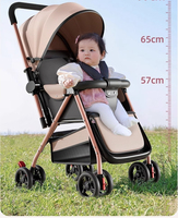 Poussette compacte pliable en lin à deux sens, cadre en acier inoxydable, 0-3 ans, capacité de charge de 20 kg, s'assoit, se couche, grande roue arrière, Tongxien XHX