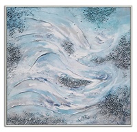 Peinture murale 3D abstraite moderne blanche faite à la main, impression UV sur toile, imperméable, écologique, cadre intérieur et extérieur en cristal