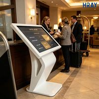 HRAY Écran interactif 55 pouces en forme de K, 178° de vision complète, double haut-parleur, pour hall d'hôtel, affichage d'informations aux visiteurs, prise en charge OEM ODM
