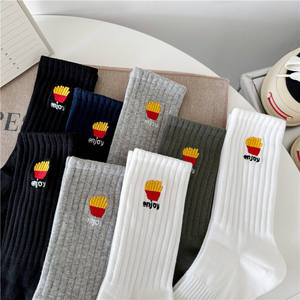 <span class=keywords><strong>Chaussettes</strong></span> tendance pour hommes et femmes, style streetwear, skateboard, sport, frites, mi-mollet, en coton - Product Image 4