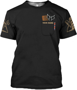 T-shirt da <span class=keywords><strong>uomo</strong></span> di alta qualità con stampa barber shop per grossisti <span class=keywords><strong>online</strong></span> - Set T-shirt Pour Hommes - Product Image 5