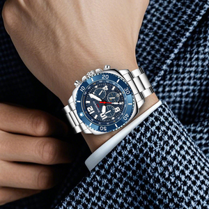 LIGE BW8818 Orologio <span class=keywords><strong>di</strong></span> Lusso con Quadrante Grande Blu per Uomo, Orologio da Polso Luminoso in Acciaio Inossidabile Impermeabile, Cronografo Maschile Montre Homme - Product Image 6
