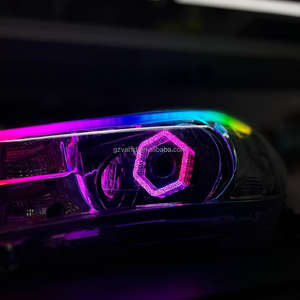 Yeni 2.5 3 inç 5D RGB <span class=keywords><strong>LED</strong></span> projektör Lens far melek göz ışık halkası kefenlerle DRL dönüş sinyal ışığı APP kontrol araba işıkları - Product Image 1