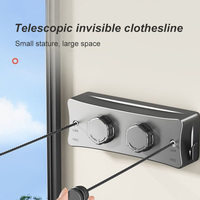 Corde de séchage rétractable invisible non perforée pour suspendre les vêtements sur le balcon et rétrécir les séchoirs dans la salle de bain