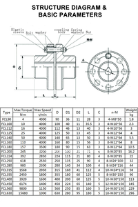ระบบส่งกำลังเชิงกลอุตสาหกรรม FCL180 ข้อต่อเพลาแบบยืดหยุ่น ข้อต่อปั๊ม - Product Image 5