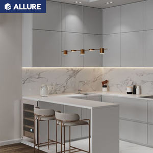 Gabinete de Cocina de Pared de Metal Blanco Allure, Móvil, de Alta Calidad Alemana, con Vidrio Templado y Lacado, en Venta - Product Image 4