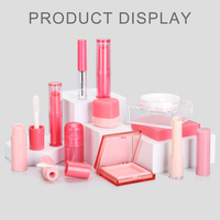 Ensemble d'emballages cosmétiques de luxe en plastique, tubes de gloss à lèvres avec bouchon à vis, étiquette personnalisée, couleurs rose/argent, vente en gros