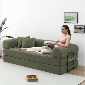 Corduroy Compressed <b>Sofa</b> in a Box High Quality One Seat Sectional <b>Sofa</b> Eco-Friendly Foldable <b>Floor</b> <b>Sofa</b> - Product Image 6