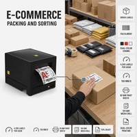   Imprimante thermique de bureau 3 pouces, double couleur rouge et noir, 203 dpi, sans fil, pour créer des étiquettes de prix pour la vente au détail