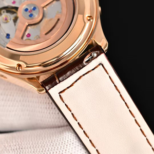 Reloj de pulsera para caballero, edición limitada opulenta, de excelente calidad, con calendario lunar celestial, caja ultrafina en oro rosa y correa de cuero. - Product Image 3