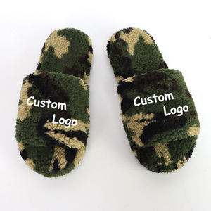 Custom Men's Memory Foam <strong>Leopard</strong> Brown Platform Fuzzy Fluffy Faux Shearling Fur Slides <strong>Slippers</strong> - Product Image 3