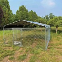 Caseta para Perros Resistente de 10x10 pies para Exteriores con Techo de Acero Galvanizado, Corral Modular para Mascotas, Refugio para Animales Grandes para Negocios de Cría