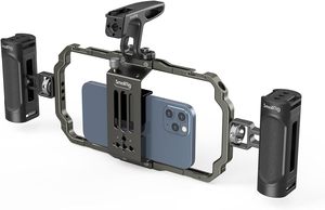 Kit de montage vidéo de téléphone universel SmallRig pour <span class=keywords><strong>iPhone</strong></span> 15 14 <span class=keywords><strong>13</strong></span> 12 <span class=keywords><strong>Pro</strong></span> <span class=keywords><strong>Max</strong></span>, <span class=keywords><strong>cage</strong></span> de téléphone portable en aluminium avec poignées, vidéo - Product Image 3