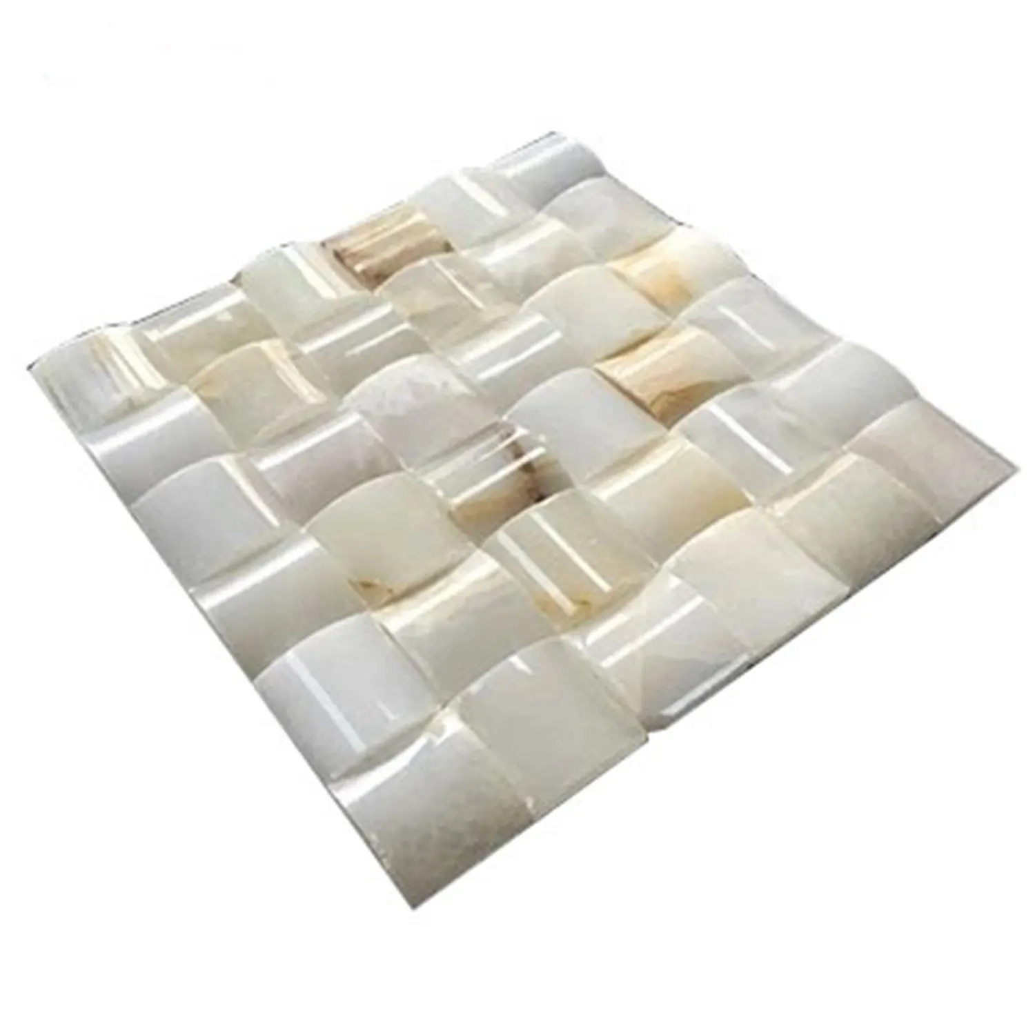 Carreau de mosaïque carré en pierre de conception OEM carreaux de mosaïque en marbre onyx pour fond de cuisine
