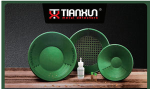 Yıkama altın tavası ning kiti madencilik ekran <span class=keywords><strong>Metal</strong></span> algılama araçları elek altın algılama için altın tavası yeşil plastik kase - Product Image 6