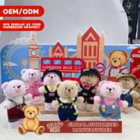 Ours en peluche personnalisés, petits et grands, en tissu de coton, avec logo personnalisé, design mignon de dessin animé, accessoires unisexes, vente en gros
