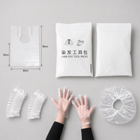 Kit d'outils de coloration capillaire jetables durables, personnalisable, avec emballage individuel, cape, gants, protège-oreilles, bonnet de douche, pour salon et usage domestique