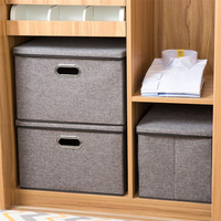 Poubelle de rangement pliable avec couvercle tissu pliable boîte de rangement organisateur conteneur panier Cube avec couvercle pour la maison chambre