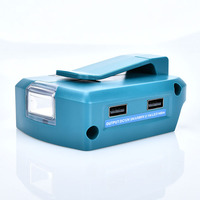 Adaptateur de batterie pour batterie au lithium 14,4V-18V avec double sortie USB, matériau ABS, lampe de travail LED portable