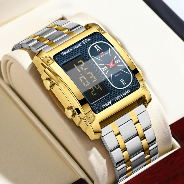 VA VA VOOM Montre Intelligente Square Dual Display Watches Personalized Waterproof Sport Men Smart Multifunctional Digital Watch