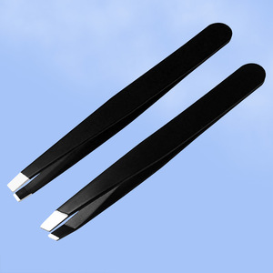 Black stainless steel eyebrow tweezers, eyebrow tweezers, <b>makeup</b> <b>tools</b>, eyebrow plucking tweezers, eyebrow trimming tweezers, - Product Image 3