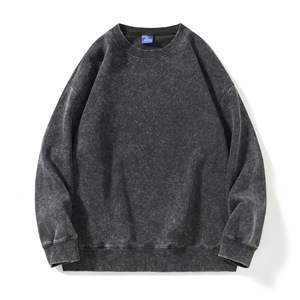 เสื้อสเวตเชิ้ตคอกลมผ้าฝ้าย 350 กรัม ทรงวินเทจ ลุคหลวม ไหล่ตก สีพื้น สำหรับวัยรุ่น - Product Image 2