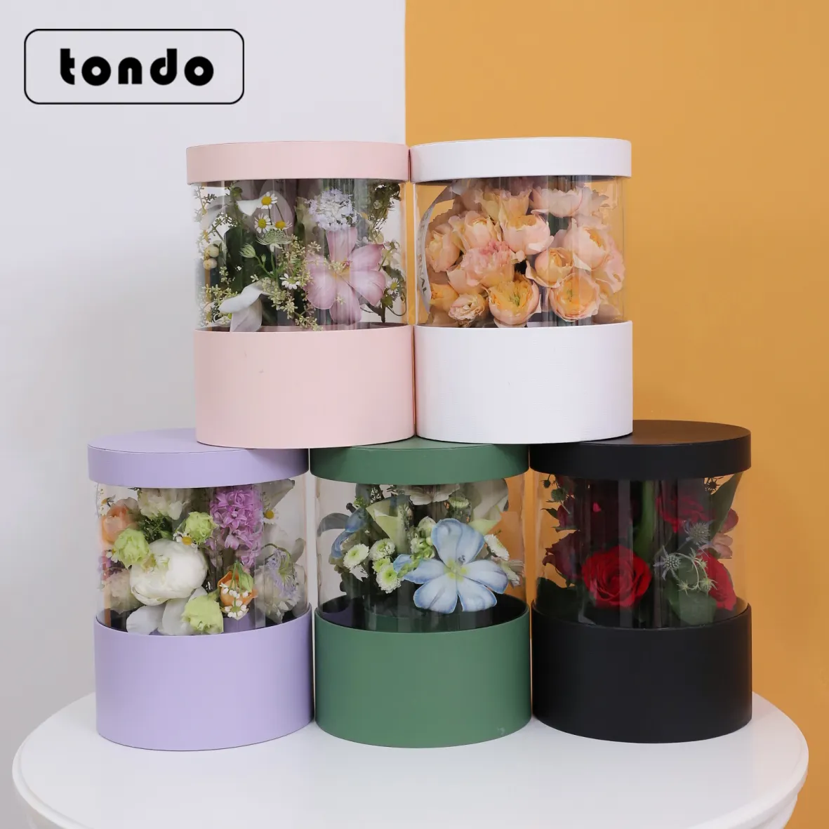 Круглая декоративная Цветочная коробка Tondo для букетов
