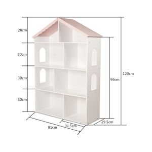 Estantería de Madera de Estilo <span class=keywords><strong>Popular</strong></span> para Almacenamiento de Libros, Exhibición de Muñecas, Librería para Casa de Muñecas para Niños - Product Image 6