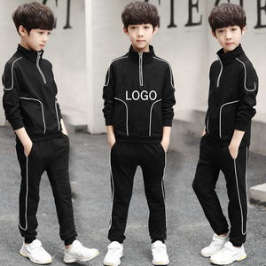 Fashional Custom Design Cropped maniche lunghe Top pantaloni sportivi set Boy Jogger tute da allenamento tute sportive ad asciugatura rapida per <span class=keywords><strong>ragazzo</strong></span> - Product Image 2