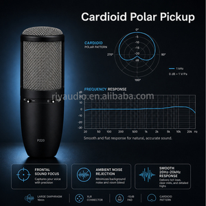 Microphone à condensateur de qualité professionnelle P220, portable, pour l'enregistrement de podcasts, la diffusion en direct, l'enseignement en ligne, les applications en studio - Product Image 4