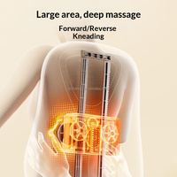 Coussin de massage électrique sans fil rechargeable pour le dos avec pétrissage Shiatsu, thérapie par la chaleur à lumière rouge et 2 niveaux d'intensité