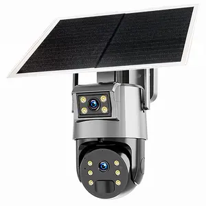 4MP WiFi 4G Cámara IP visión nocturna al aire libre lente Dual PIR seguridad CCTV Cámara luz 4G tarjeta Sim Cámara Solar