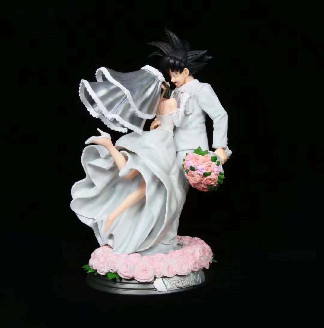 31cm Anime Gk DBZ Son Goku Chichi Wedding Figure Model