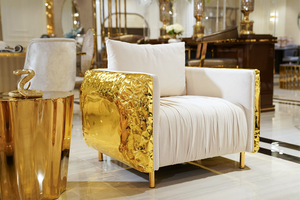 Juego de Sofás de Diseño Moderno MR con Estructura de Acero Inoxidable y Tapicería de Terciopelo para el Hogar, Villa, Oficina, Hotel, Sala de Estar - Product Image 5