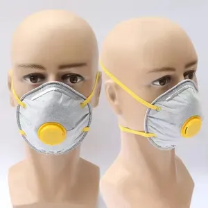 Hot bán 4 ply cup Hình dạng mặt nạ bụi nhà cung cấp masken ffp 2 hàng tồn kho lớn dùng một lần chống bụi FFP2 mặt nạ với van mũi Bìa
