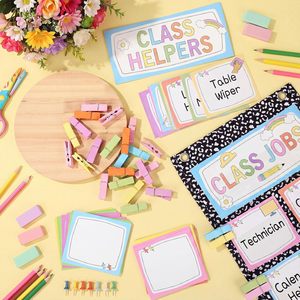 Organizador de Tareas Escolares con Tarjetas, Clips y Ganchos para Gestión del Tiempo en el Aula, Regreso a Clases, Juego de Papel de Varias Piezas - Product Image 5