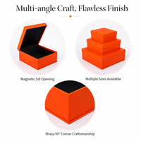 Kotak Hadiah Magnetik Matte Oranye dengan Logo Custom, Tutup-Bawah Otomatis, Kardus Tebal Berkualitas Tinggi, untuk Bingkai Foto, Perhiasan, Kosmetik