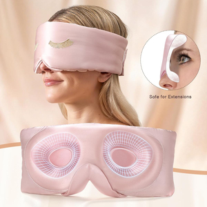 Masque de sommeil 3D en pure soie pour femmes, luxe, 100% soie de mûrier 22 Momme, masque contour 3D pour les yeux, idéal pour les extensions de cils, sans pression sur les yeux - Product Image 3