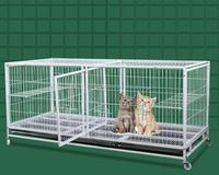 Cage d'élevage pour chiens et chats de luxe en gros, 3 étages, 6 portes, en acier tubulaire carré, fil respirant, cage pour animaux en fer, emballage en boîte