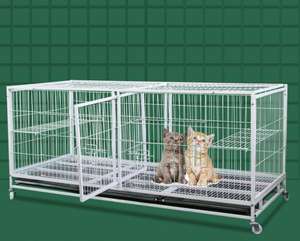 Gabbia di Lusso per Allevamento Cani e Gatti a 3 Livelli e 6 Porte, in Acciaio Tubolare Quadrato, Traspirante, in Confezione Box - Product Image 6