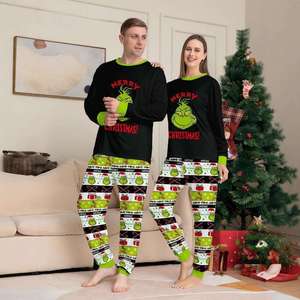 Conjunto de Pijamas de Natal 2025 para Família, Manga Longa, Casual, ODM, com Cintura Elástica e Estampa, para Pais e Filhos, Roupa de Inverno - Product Image 6